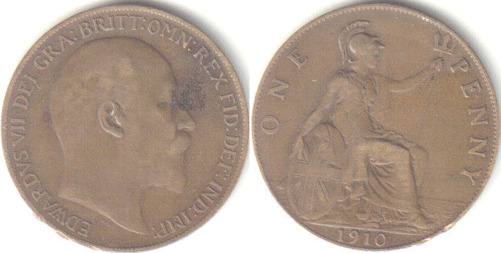1910 Great Britain Penny A000083
